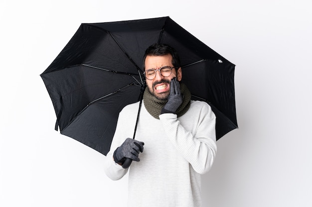 Man with umbrella