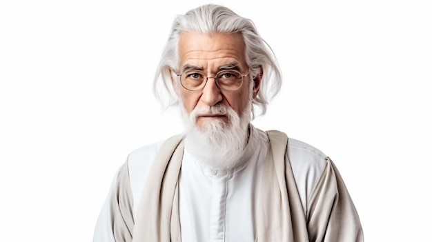 a man with a white beard and glasses