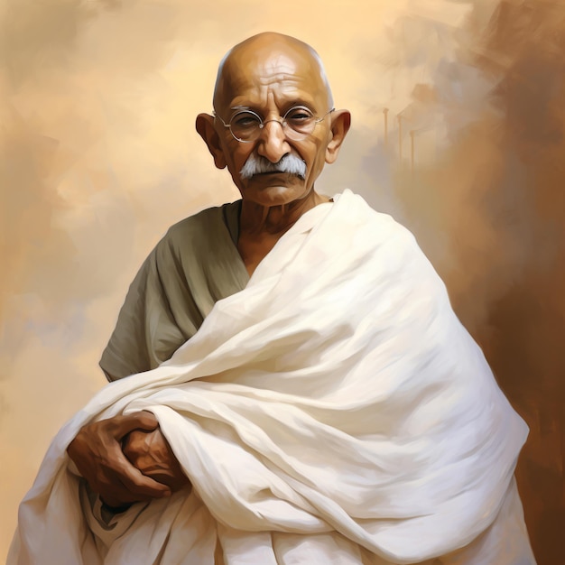 a man with a white shawl and a moustache