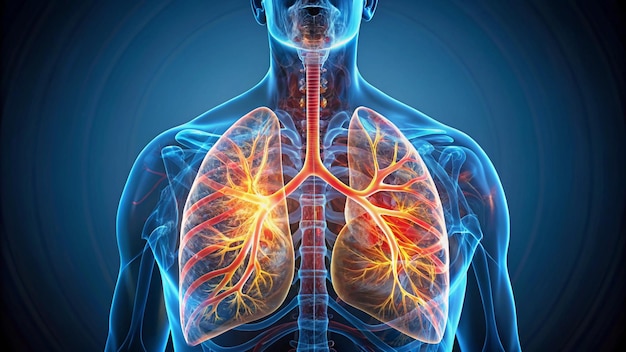 Photo a man with the word lungs on his chest