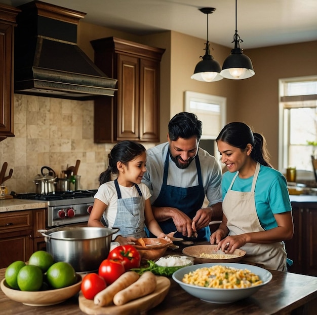 a man and a woman are cooking food in a kitchen