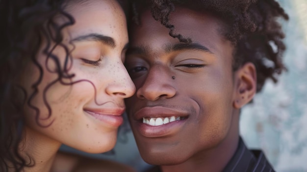 A man and a woman are hugging each other