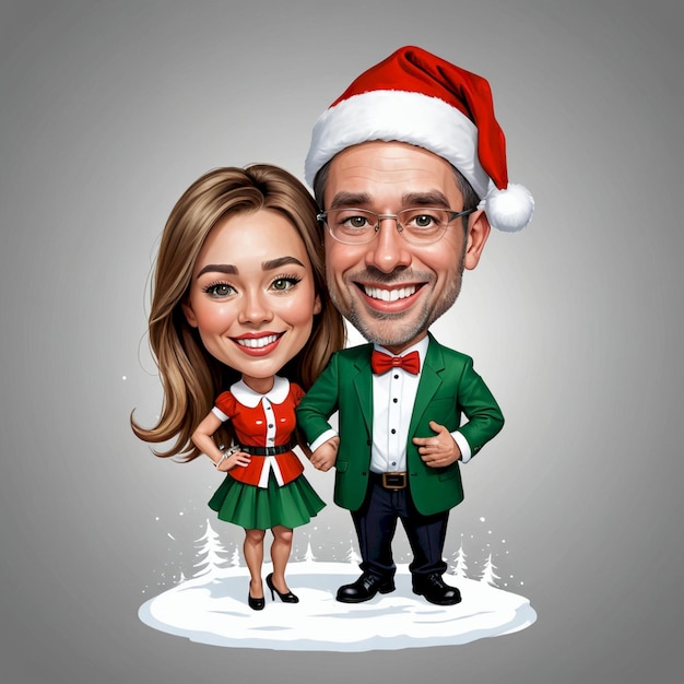 a man and a woman are posing for a picture with a santa hat on