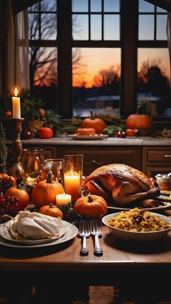 Photo a man and a woman are preparing a turkey for a thanksgiving meal