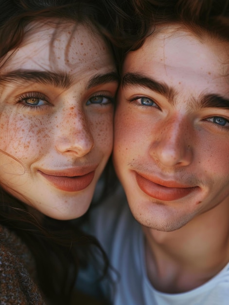 Man and woman are smiling at camera