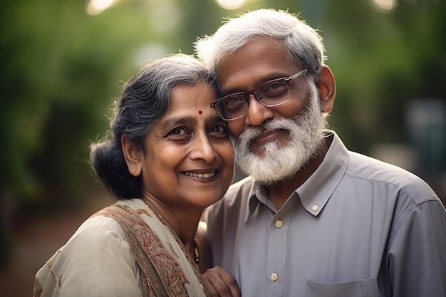 A man and a woman are smiling and the man is wearing a grey shirt.