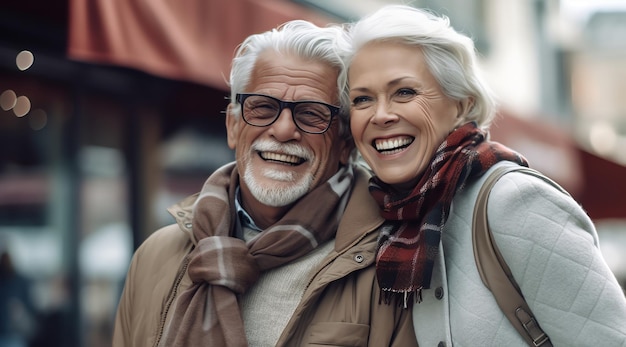 A man and a woman are smiling and smiling