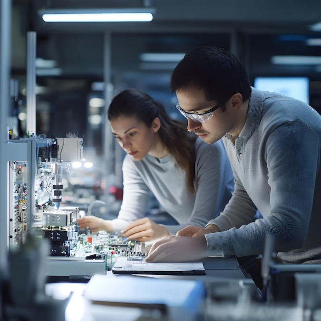 a man and a woman looking at a computer screen with the words quot power quot on the bottom