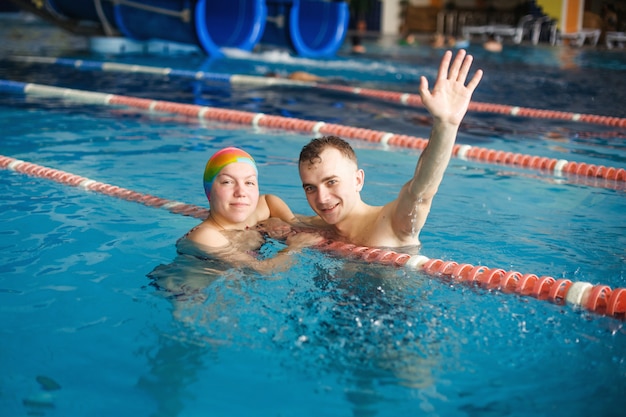 Man and woman in the pool