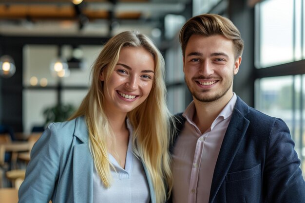 Photo a man and woman posing for a photo with a man in a suit