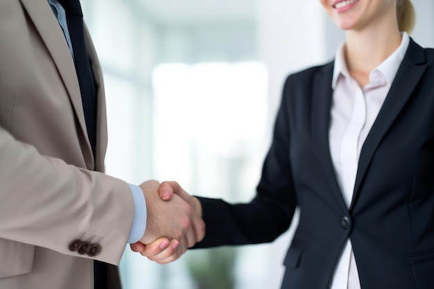 Man and Woman Shaking Hands