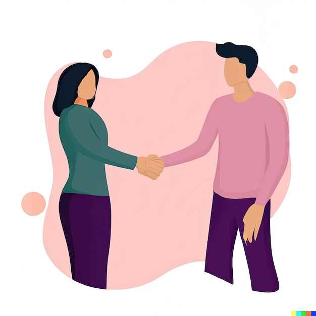 Photo a man and a woman shaking hands