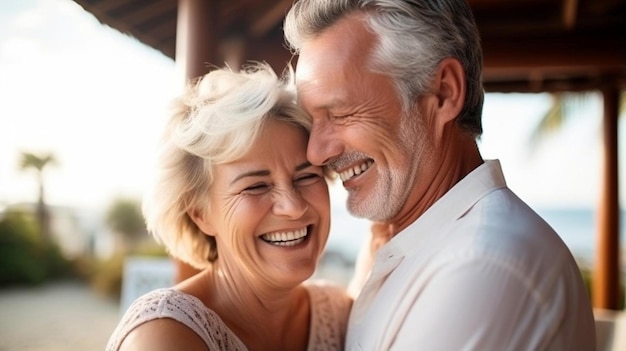 a man and woman smile and smile together