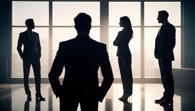 a man and a woman stand in front of a window with the words  the word  on it