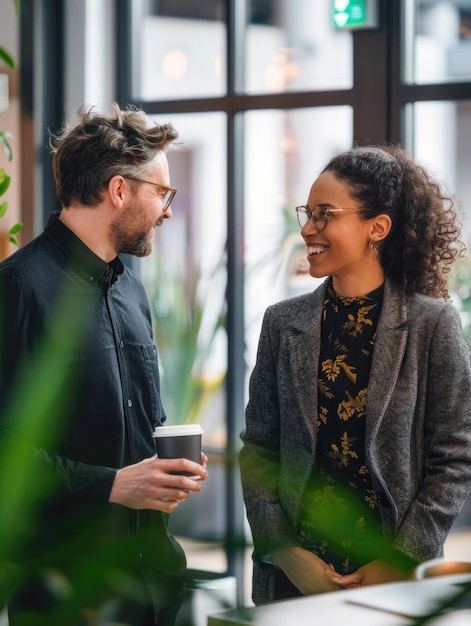 A man and a woman stand side by side in this image suitable for use in various social media posts or advertising campaigns