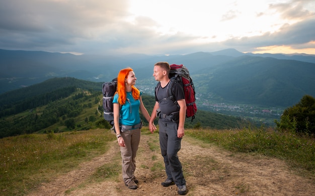 man and woman standing together