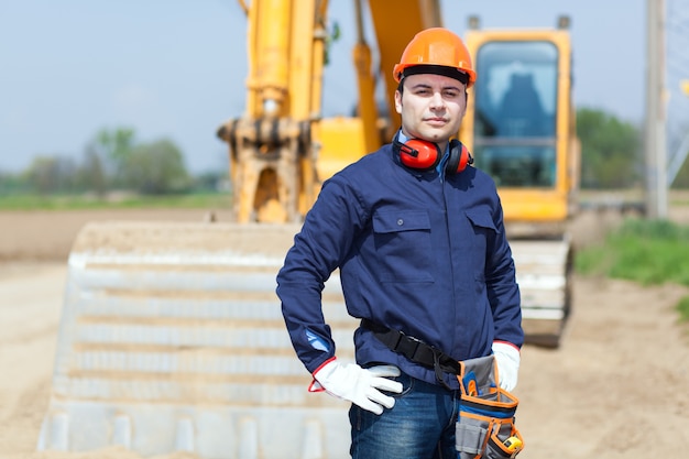 Man at work in a construction site