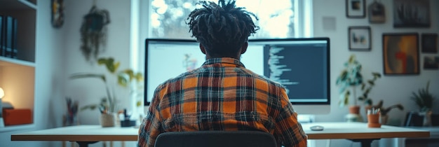 Man Working on Computer