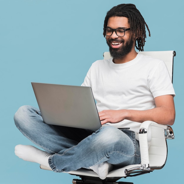 Man working on his laptop