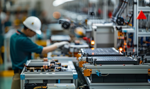 a man working on a machine with the number 3 on it