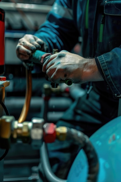 Man working on machinery