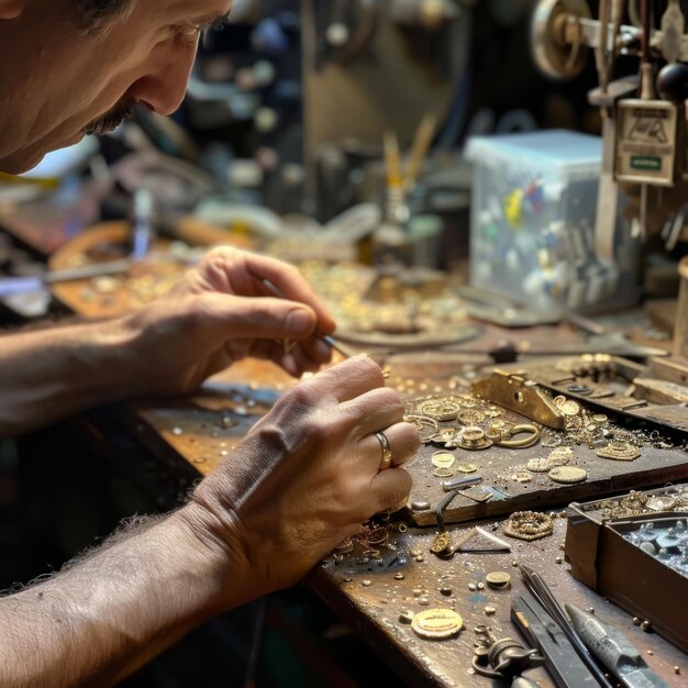 a man working on a metal object with a man working on it