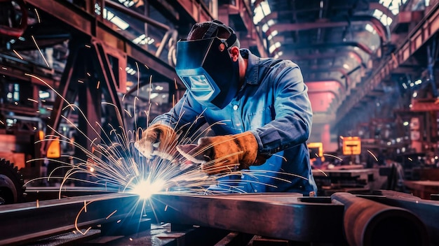 a man working on a metal piece with a screwdriver in the background