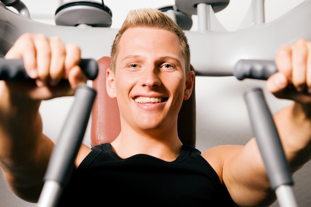 Man working out in gym