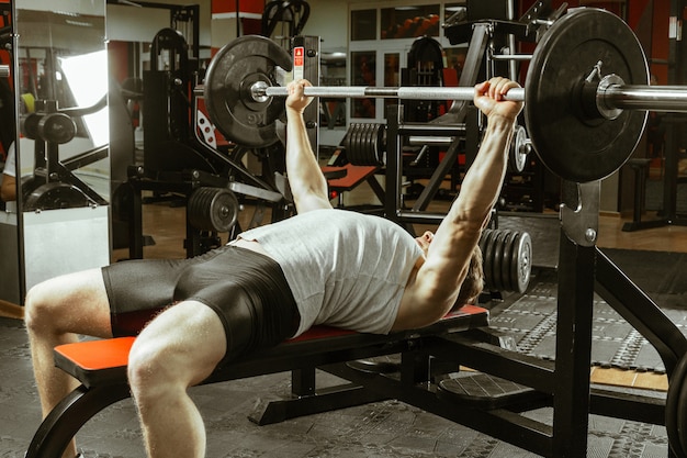 Man working out in the local gym