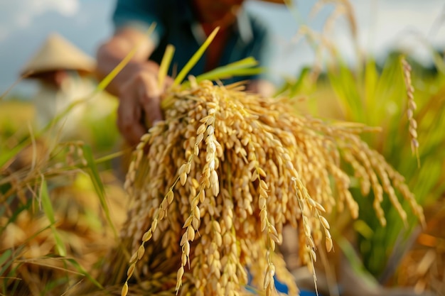 Man Working in a Rice Field