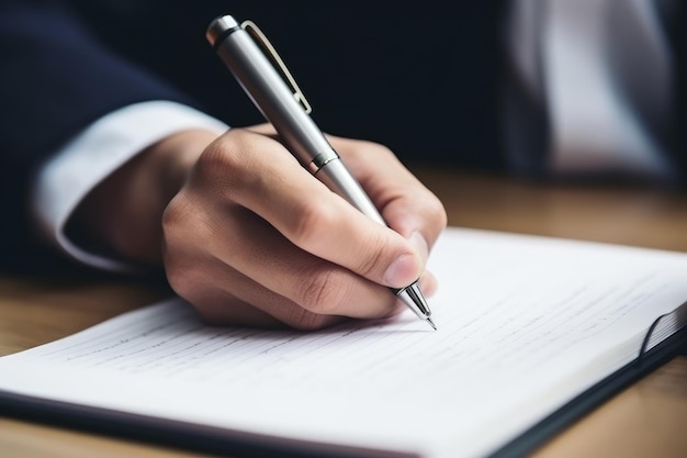 A man writing in office