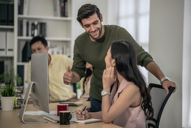 The manager encouraged admiration office workers who can do the work plan of the target company