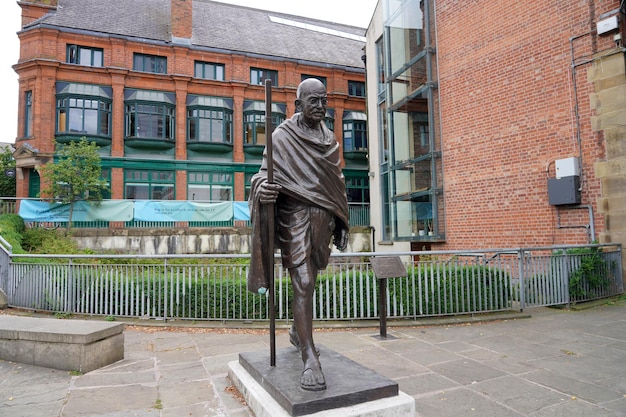 MANCHESTER UNITED KINGDOM JULY 13 2022 Mahatma Gandhi statue in Manchester UK