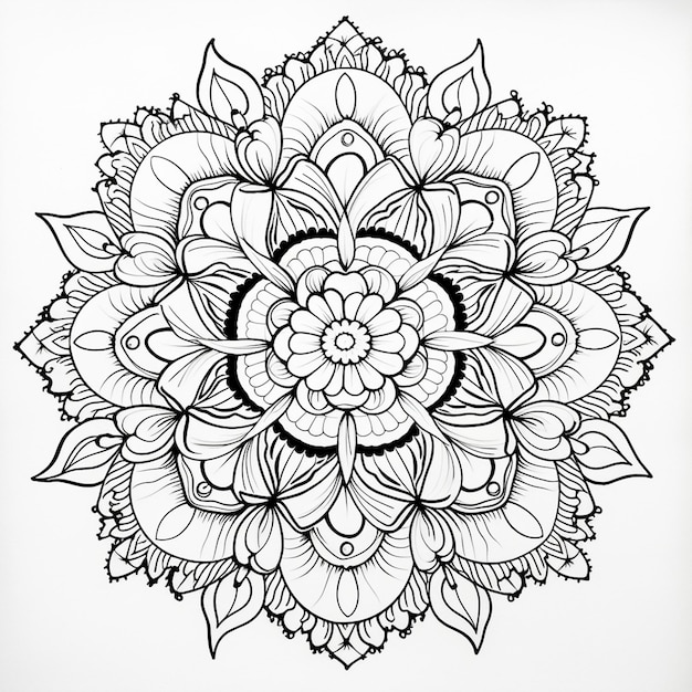 Photo mandala art design white board