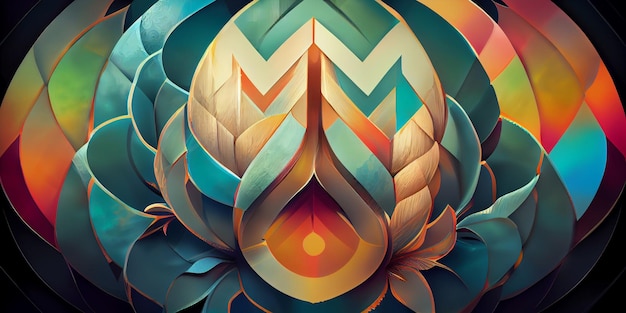 Mandala artwork colorful pattern background. Digital Illustration