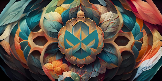 Mandala artwork colorful pattern background. Digital Illustration