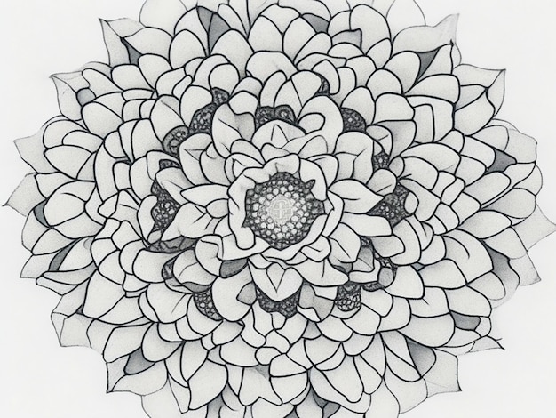 a mandala color book about a flower the background need to be white free image