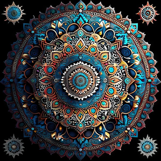 Mandala colored design illustration