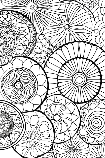 Photo mandala coloring page for adults botanical mandala coloring page for adults handdrawn floral line