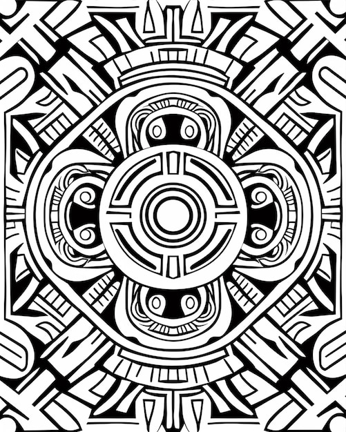 Mandala Coloring Page in Black and White