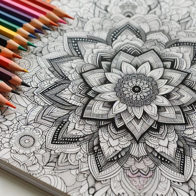 Mandala colouring book illustration