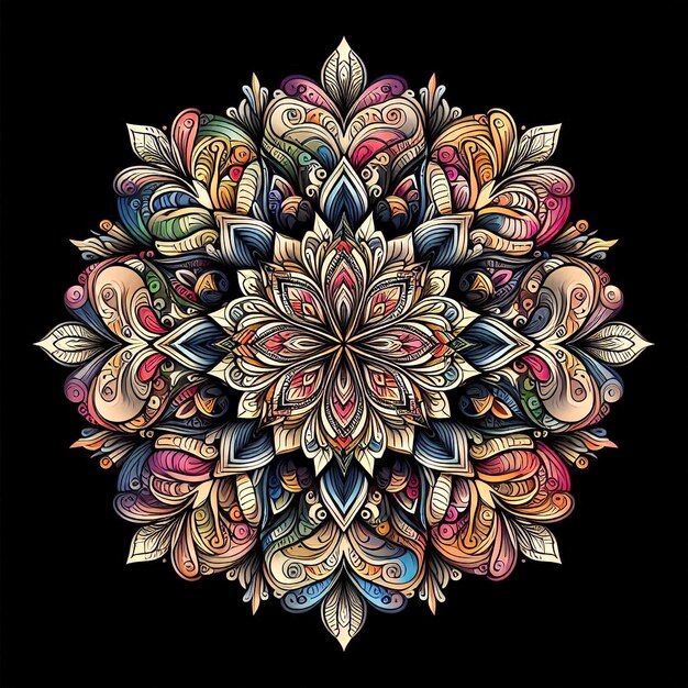 Photo mandala design featuring vibrant colors and geometric elements