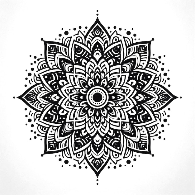 Photo mandala design with bold geometric patterns and intricate details