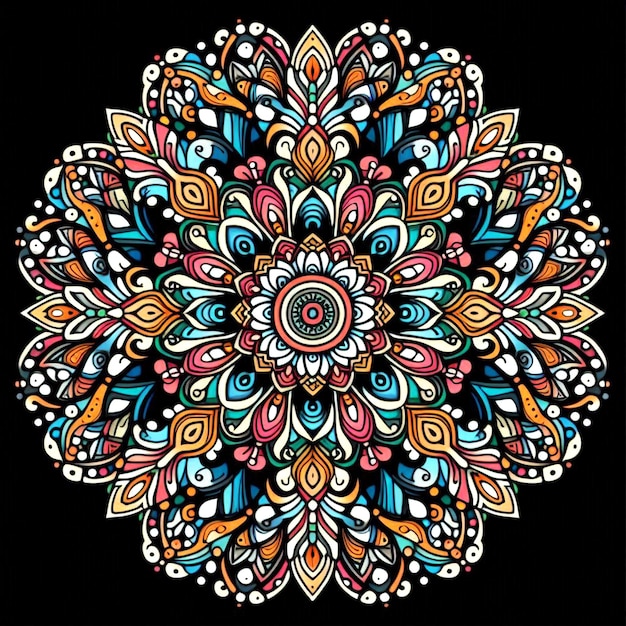 Mandala design with bold patterns and rich hues