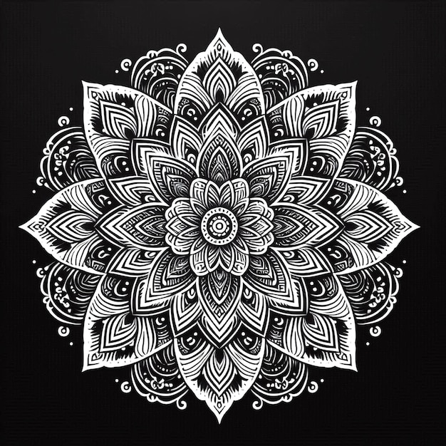 Photo mandala design with detailed patterns and vibrant floral elements