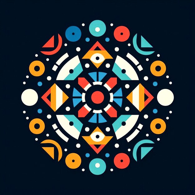 Photo mandala design with rich hues and intricate floral patterns