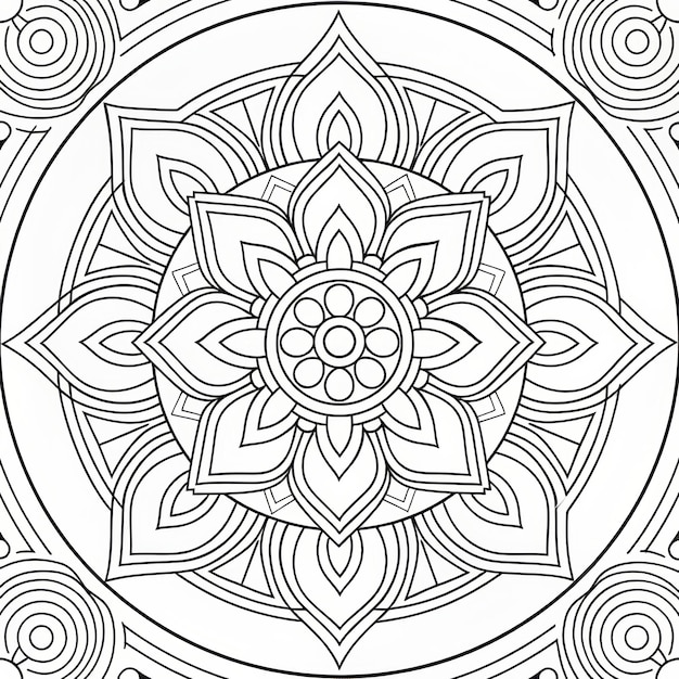 Mandala Ethnic decorative element Hand drawn backdrop Islam Arabic Indian ottoman motifs Colo