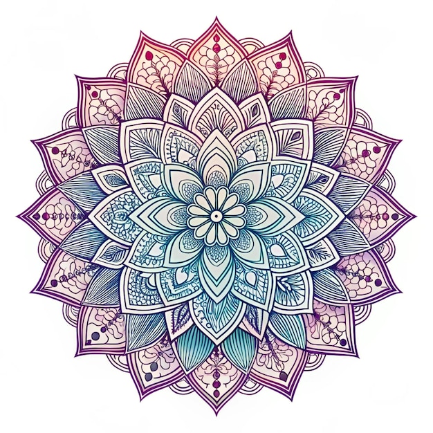 Photo mandala line drawing design