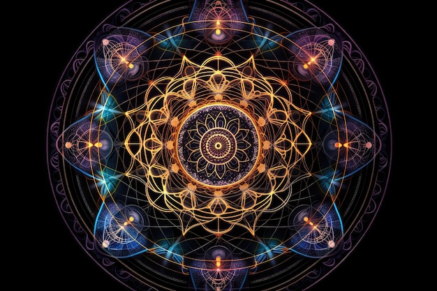 Mandala of sacred geometry representing the unity and balance of all things