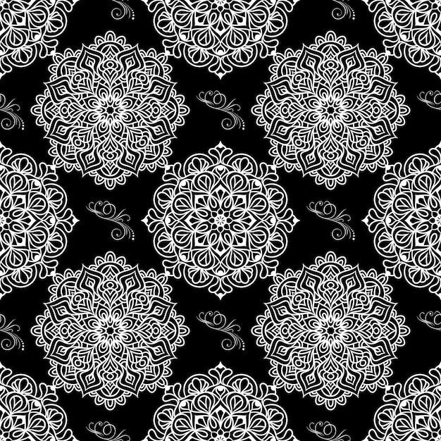 Photo mandala seamless pattern